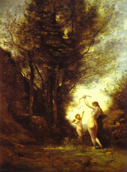 A Nymph Playing with Cupid, 1857