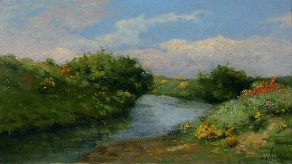 A Blossoming River Bank, 1860-1880